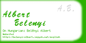 albert belenyi business card