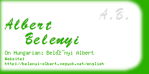 albert belenyi business card